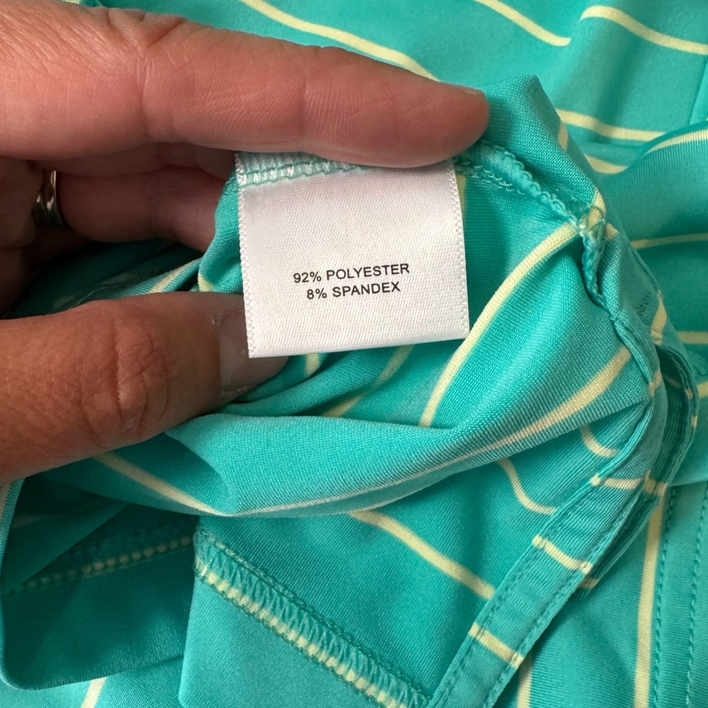 Peter Millar Polo Men’s Large Summer Comfort Embroidered “R” Aqua Light Yellow - Picture 7 of 10